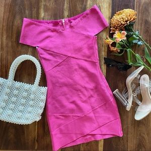 GUESS Marciano Pink Bandage Mini Dress